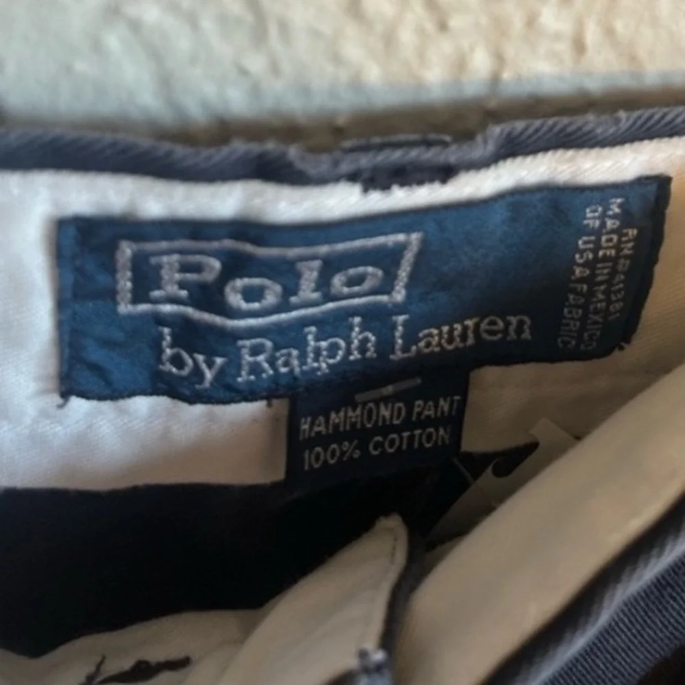 Polo Ralph Lauren Hammond Pants Mens 38x34 Navy Blue Chino 100% Cotton